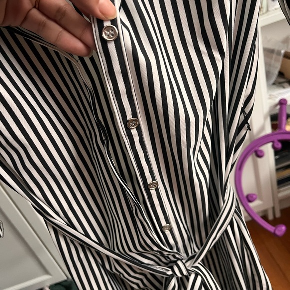 Mlle Gabrielle Black and White Striped Dress - Picture 4 of 4